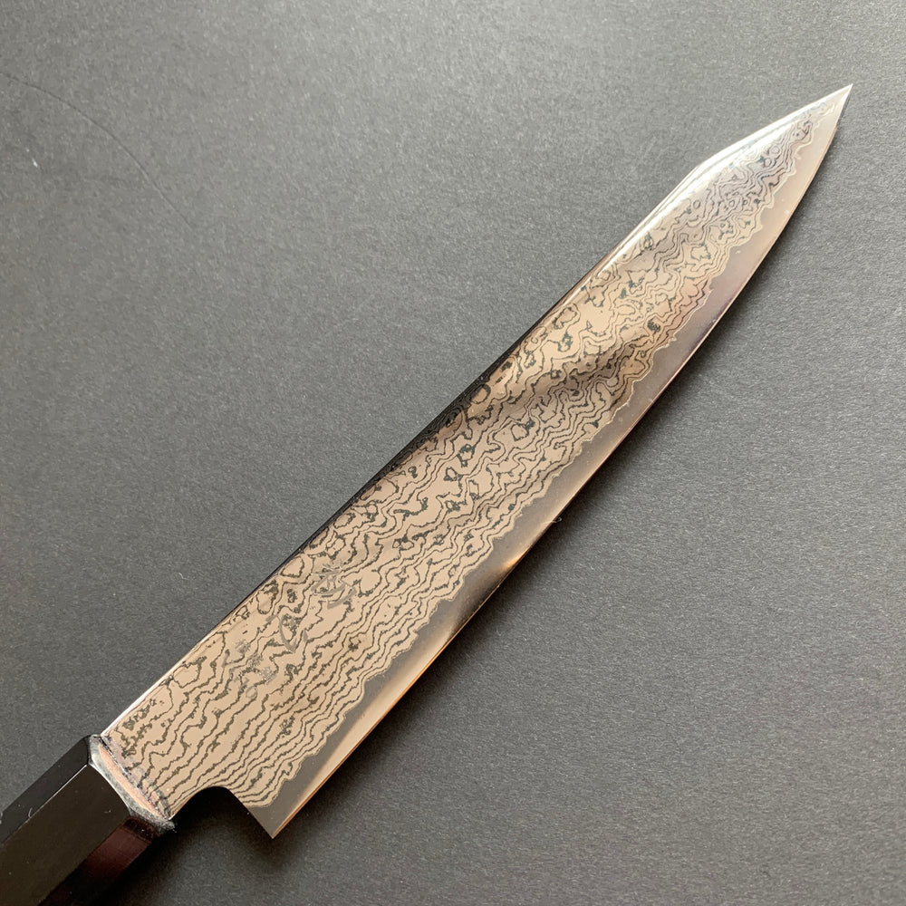 Kiritsuke Petty knife, VG10 stainless steel, Damascus finish, Kurozome range - Hatsukokoro