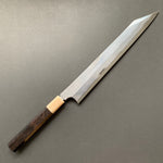 Kiritsuke Yanagiba knife, Aogami 2 Carbon Steel, Twist Damascus finish - Nigara
