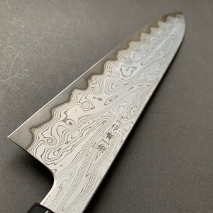 Gyuto knife, Aogami 1 with iron cladding, Etched Damascus finish - Nakagawa Hamono x Naohito Myojin