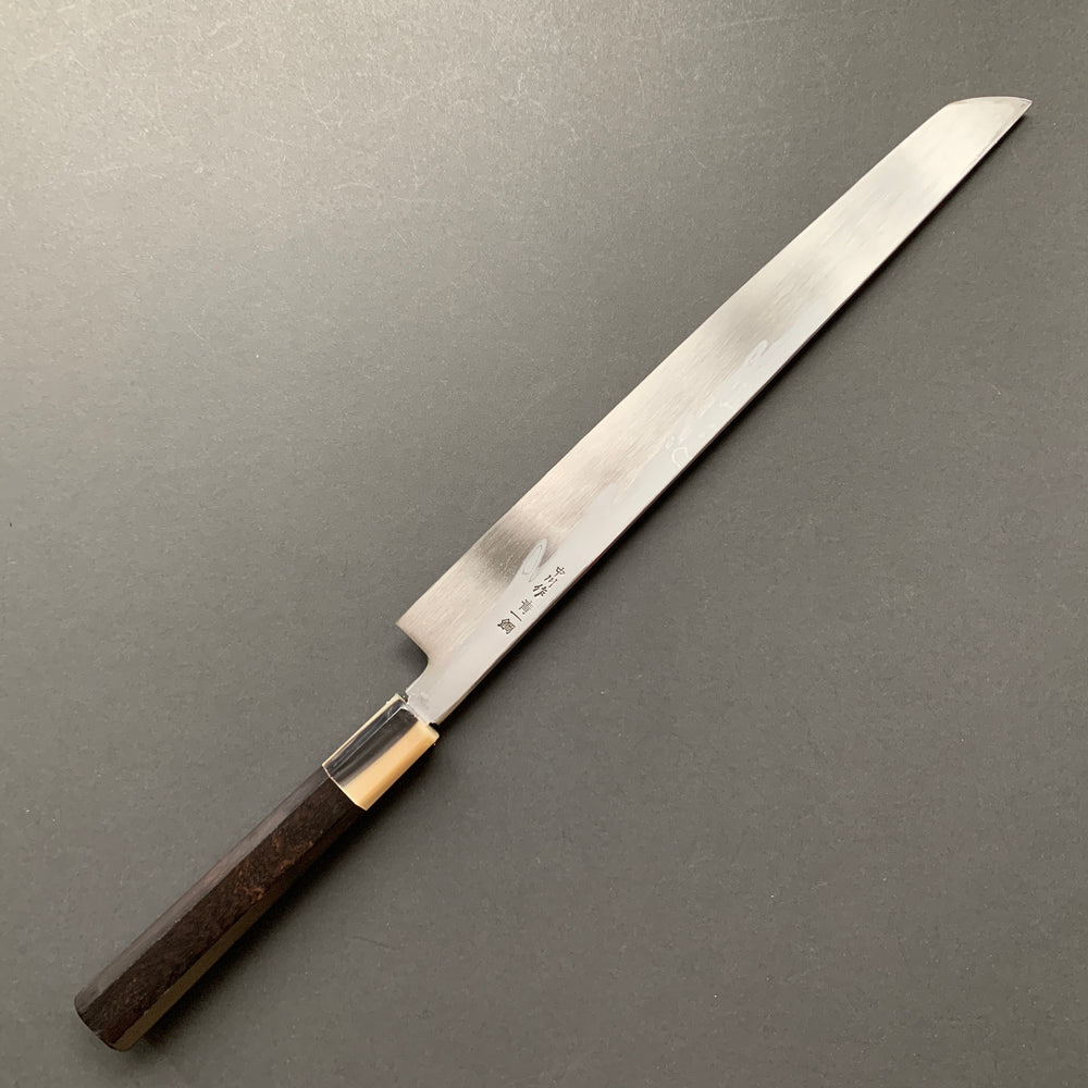 Sakimaru Yanagiba knife, Aogami 1 Carbon Steel, Damascus finish - Nakagawa Hamono