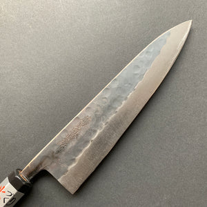 Petty knife, Aogami super with stainless steel cladding, Tsuchime Kurouchi finish, Denka range, Wa handle - Fujiwara