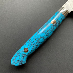 Kiritsuke Petty knife, SG2 powder steel, Tsuchime finish, Western style Turquoise handle - Nigara