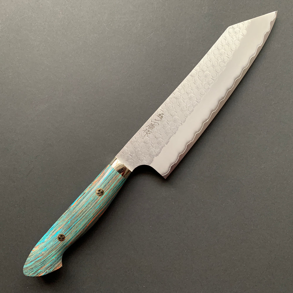Kiritsuke knife, SG2 powder steel, tsuchime finish, Western style Turquoise handle - Nigara