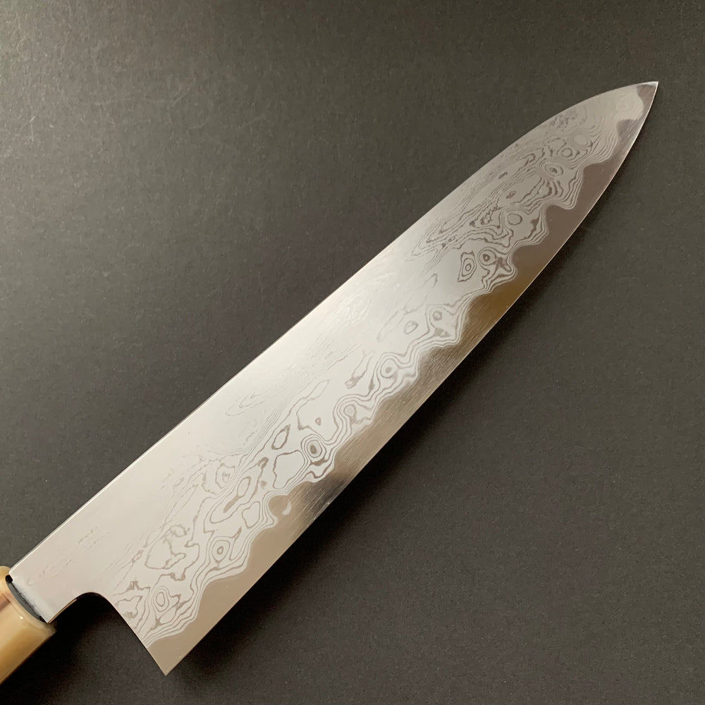 Gyuto knife, Aogami 1 with iron cladding, Damascus finish - Nakagawa Hamono x Naohito Myojin