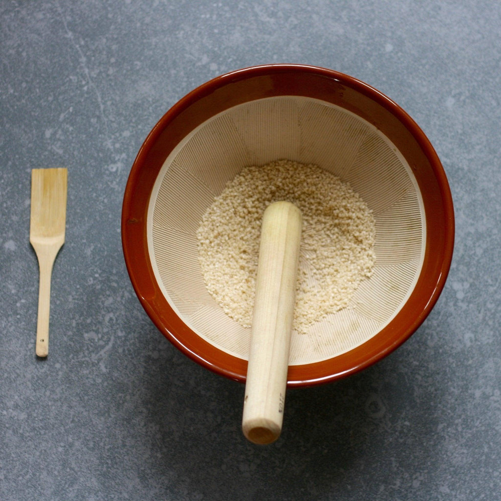 Traditional Japanese mortar and pestle - suribachi and surikogi - Kitchen Provisions