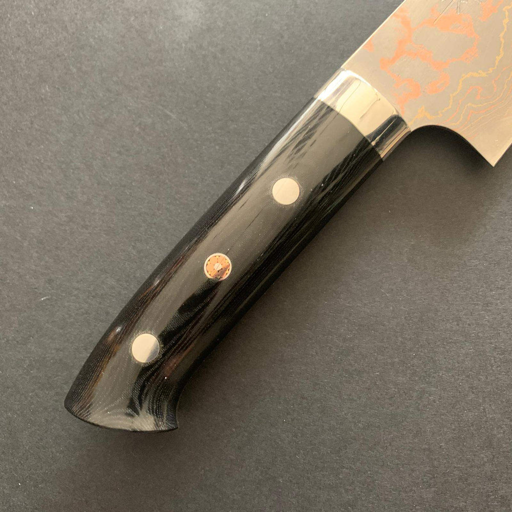 Santoku knife, Aogami 2, Stainless Clad, Damascus finish - Saji - Kitchen Provisions