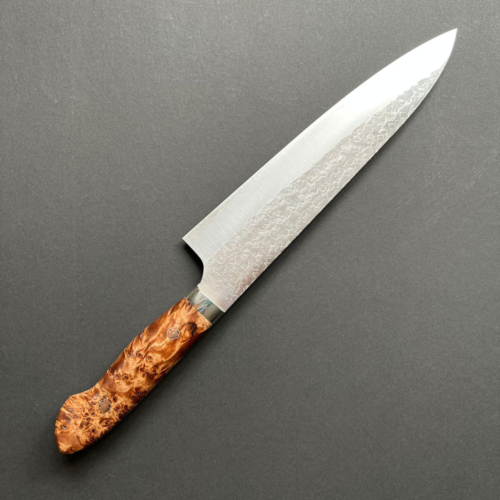 Gyuto knife, SG2 Powder Steel, Western style Maple wood handle, Tsuchime finish - Kato - Kitchen Provisions