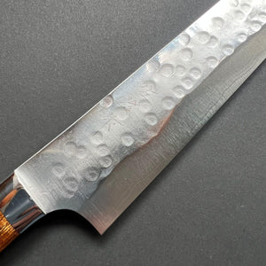 Sujihiki knife, SRS13 stainless steel, Tsuchime finish, western ironwood handle - Saji - Kitchen Provisions