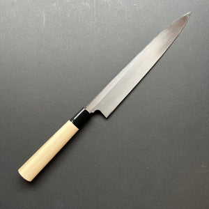 Yanagiba Knife, Left handed, Shirogami 2 Carbon Steel, Iron Clad, Kurouchi and Tsuchime Finish - Ittetsu