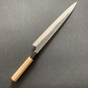 Sujihiki knife, Shirogami 2 with iron cladding, Kurouchi finish - Naoki Mazaki - Kitchen Provisions
