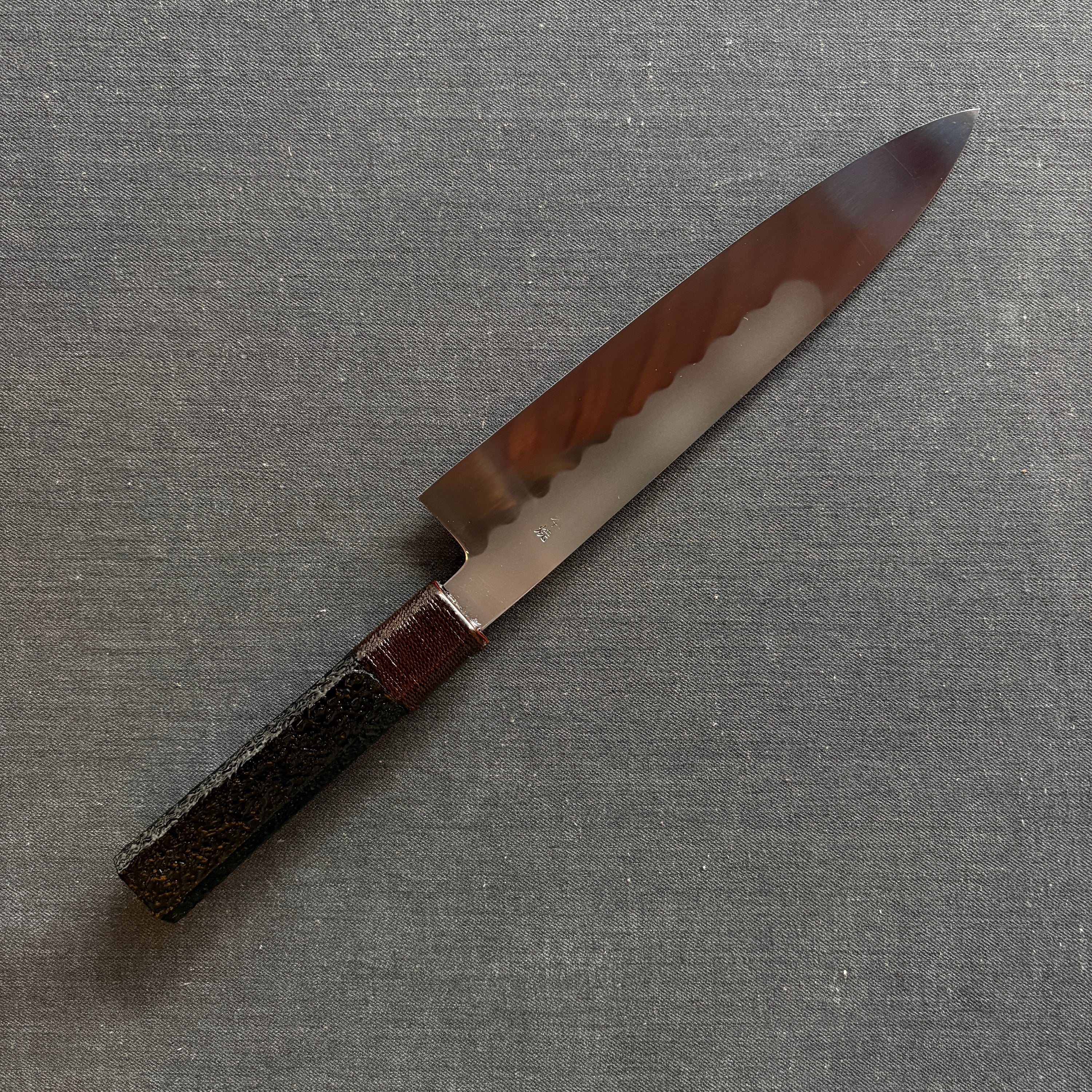 Honyaki Gyuto knife, Shirogami 3 Carbon steel, mirror polish finish - Ikeda