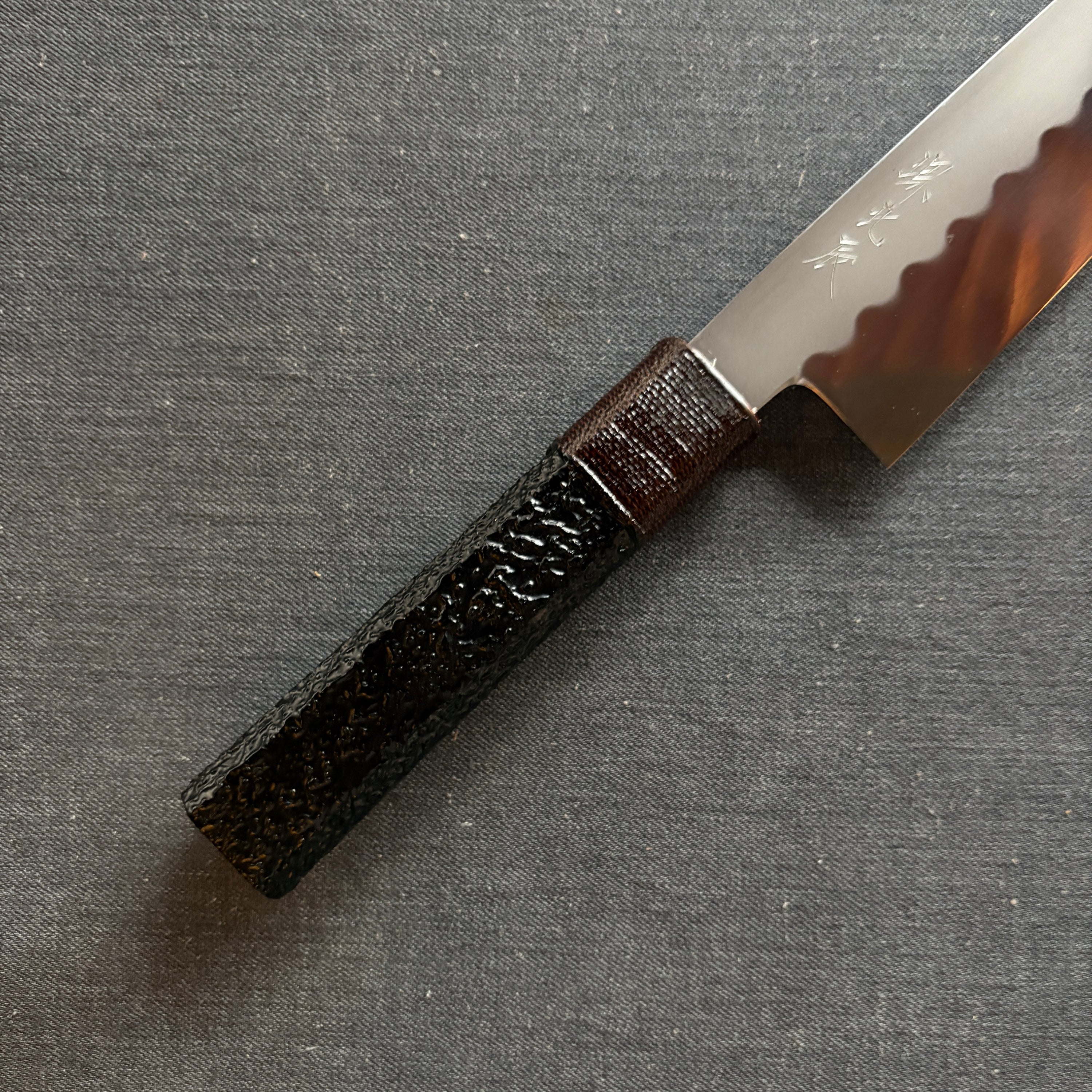 Honyaki Gyuto knife, Shirogami 3 Carbon steel, mirror polish finish - Ikeda