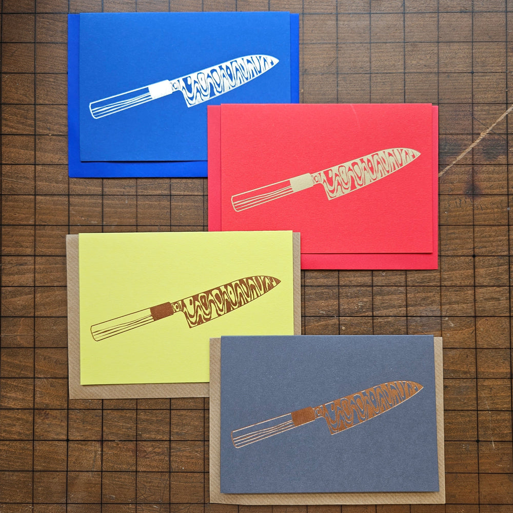 Knife greetings cards - designed by Takako Copeland for Kitchen Provisions