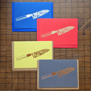 Knife greetings cards - designed by Takako Copeland for Kitchen Provisions