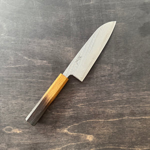 Santoku knife, Aus10 Stainless Steel, Nawame Damascus Tsuchime finish - Tsunehisa