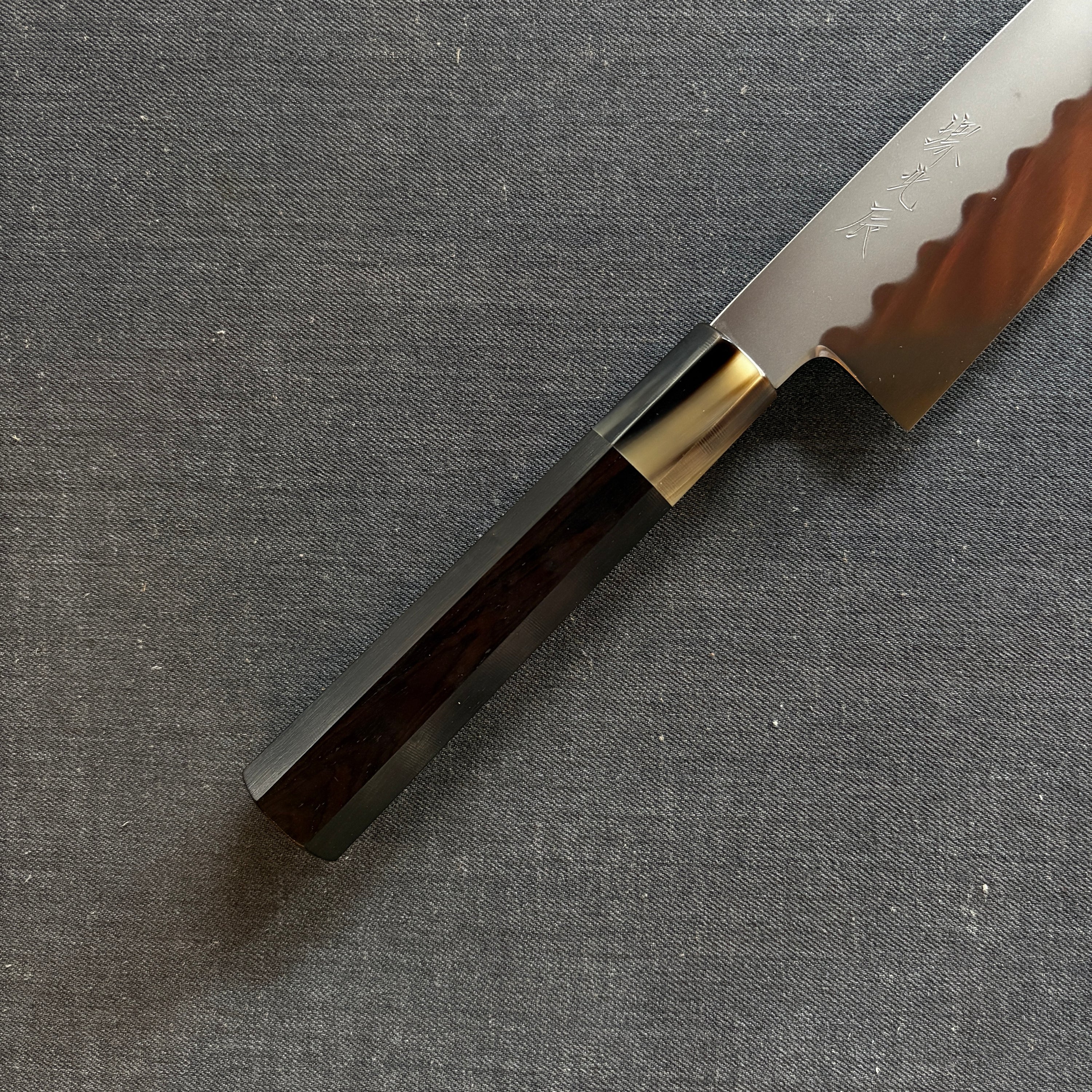 Honyaki Gyuto knife, Shirogami 3 Carbon steel, mirror polish finish - Ikeda