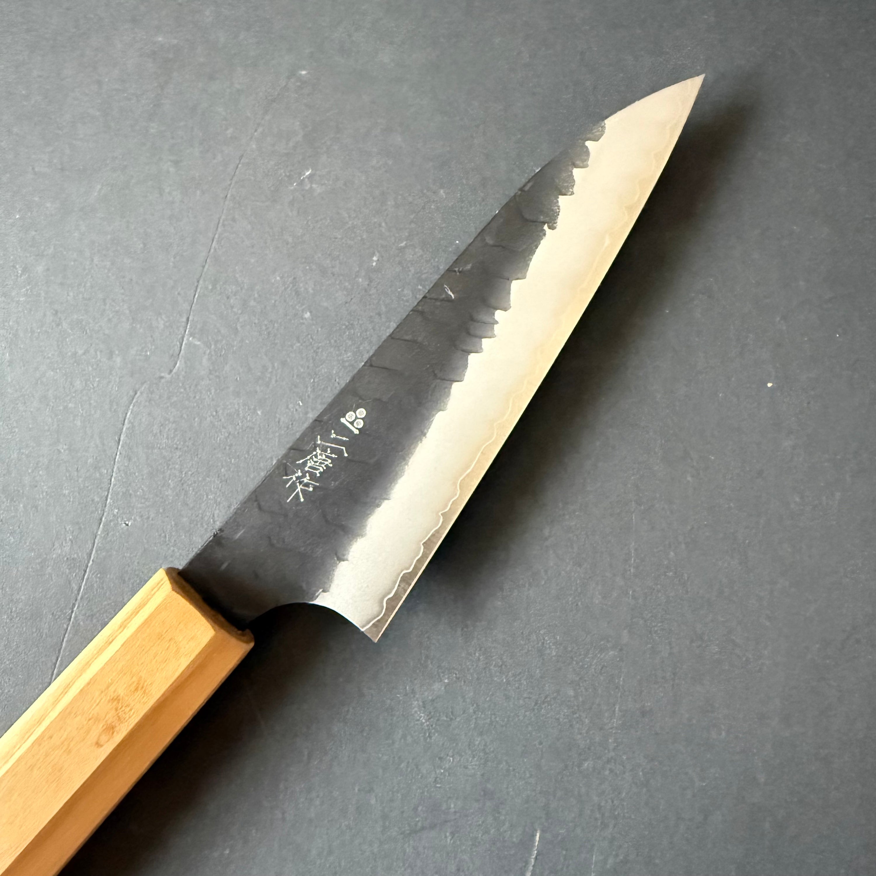 Petty knife, SG2 powder steel, Kurouchi and Tsuchime finish - Nigara