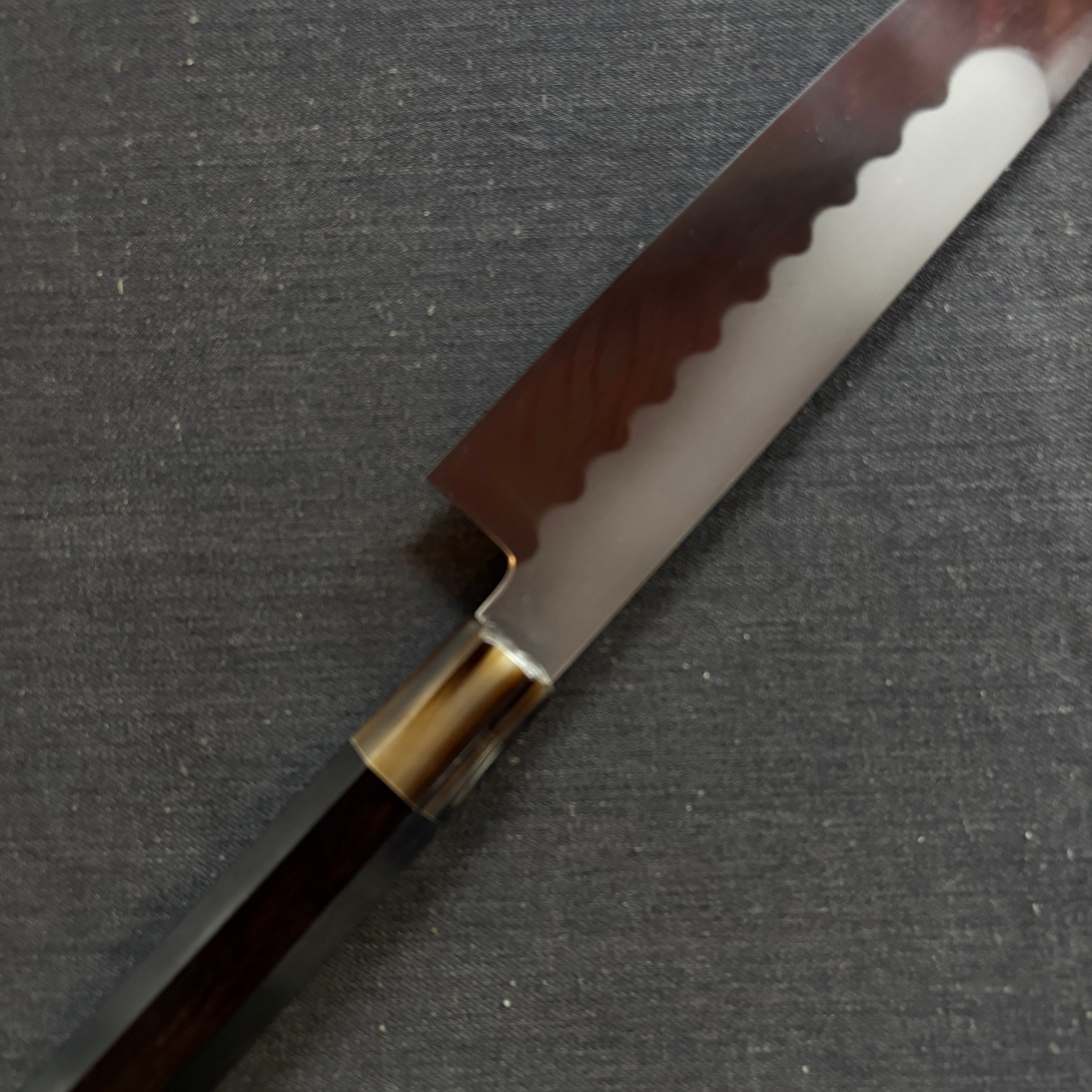 Honyaki Gyuto knife, Shirogami 3 Carbon steel, mirror polish finish - Ikeda