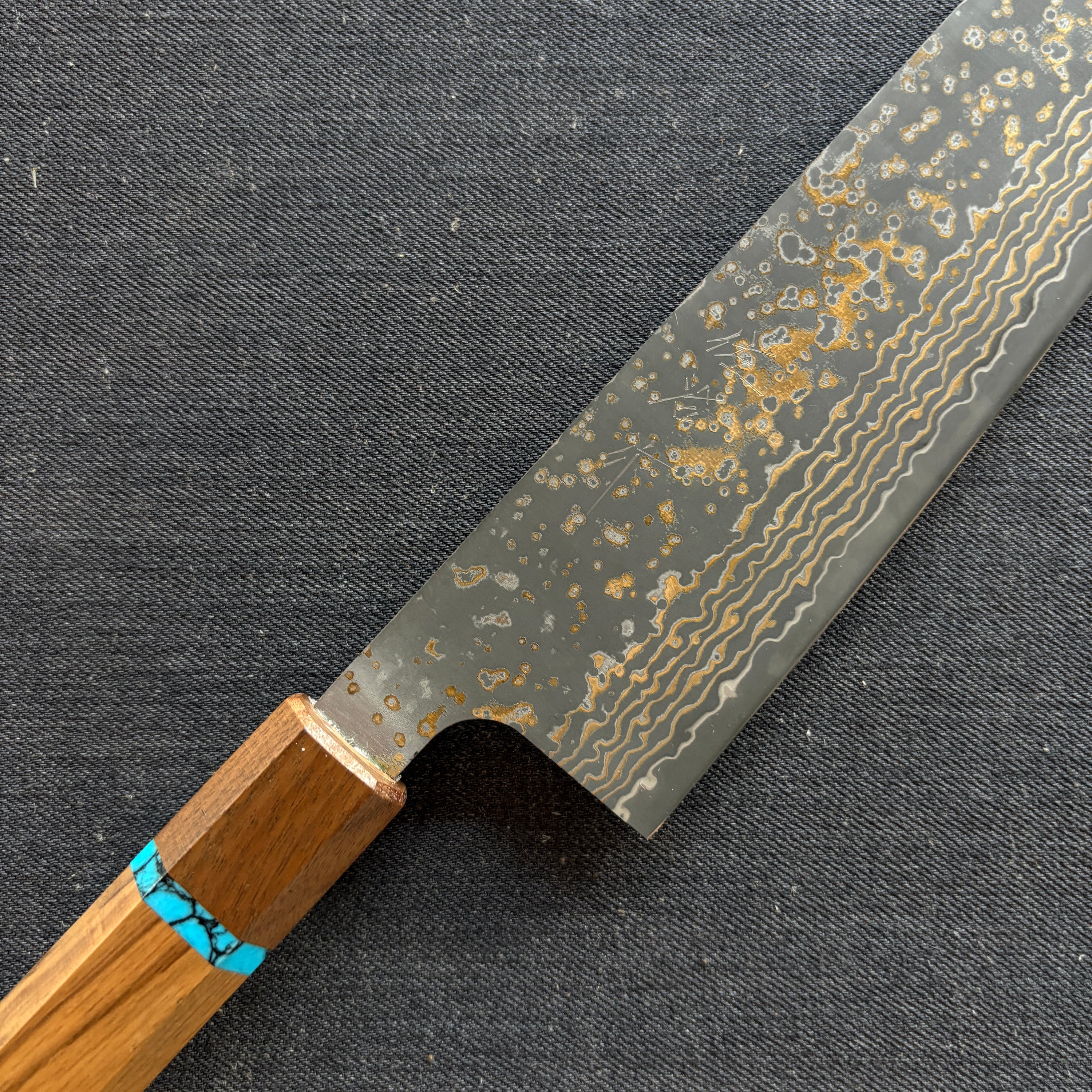 Gyuto knife, VG10 Stainless Steel, Coloured Damascus finish - Saji