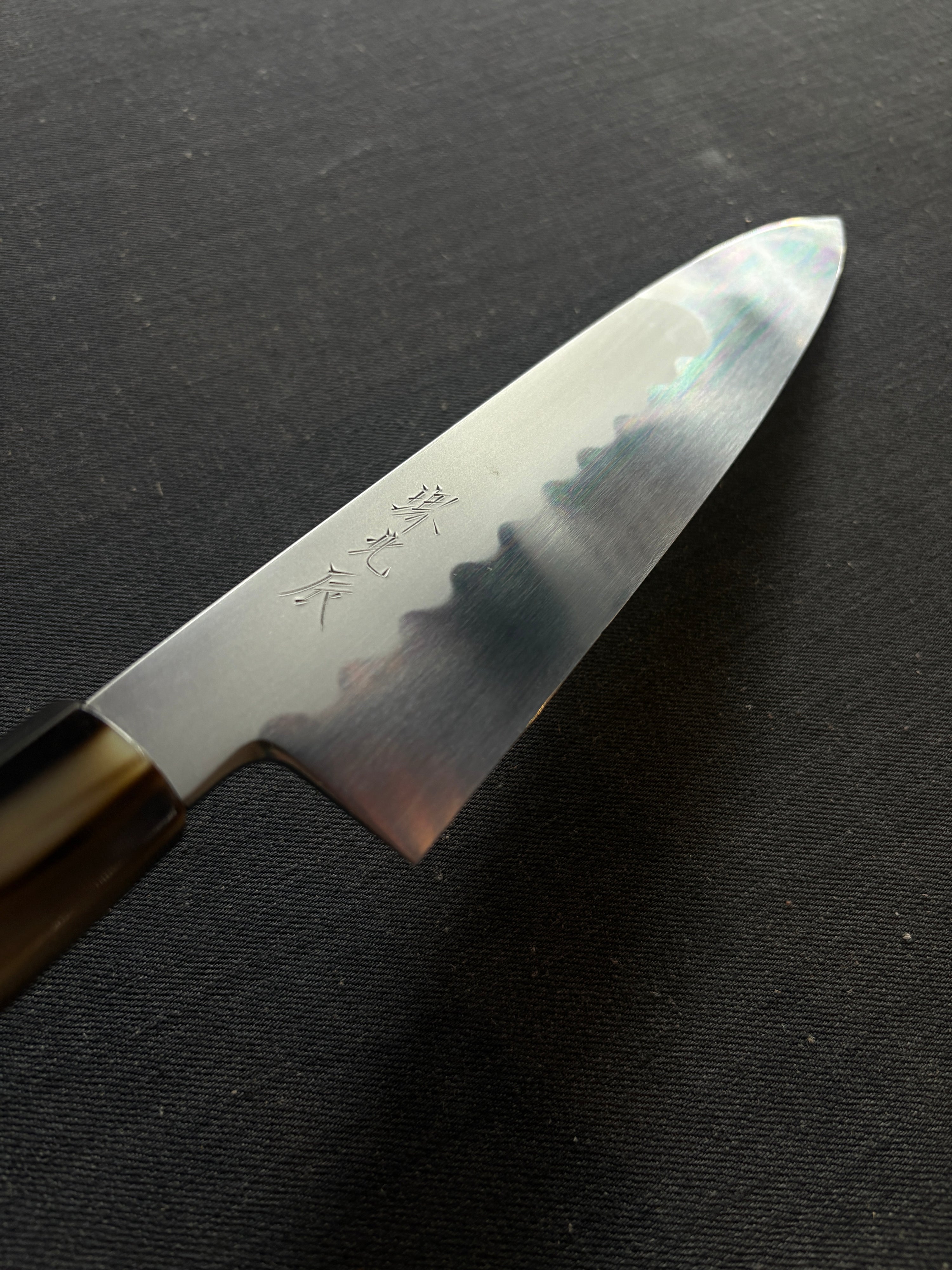 Honyaki Gyuto knife, Shirogami 3 Carbon steel, mirror polish finish - Ikeda