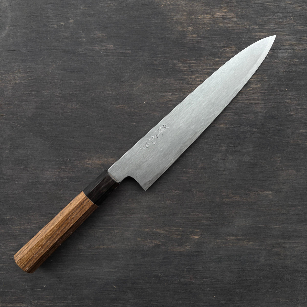Gyuto knife, Shirogami 2 with iron cladding, Migaki finish, Ikeda
