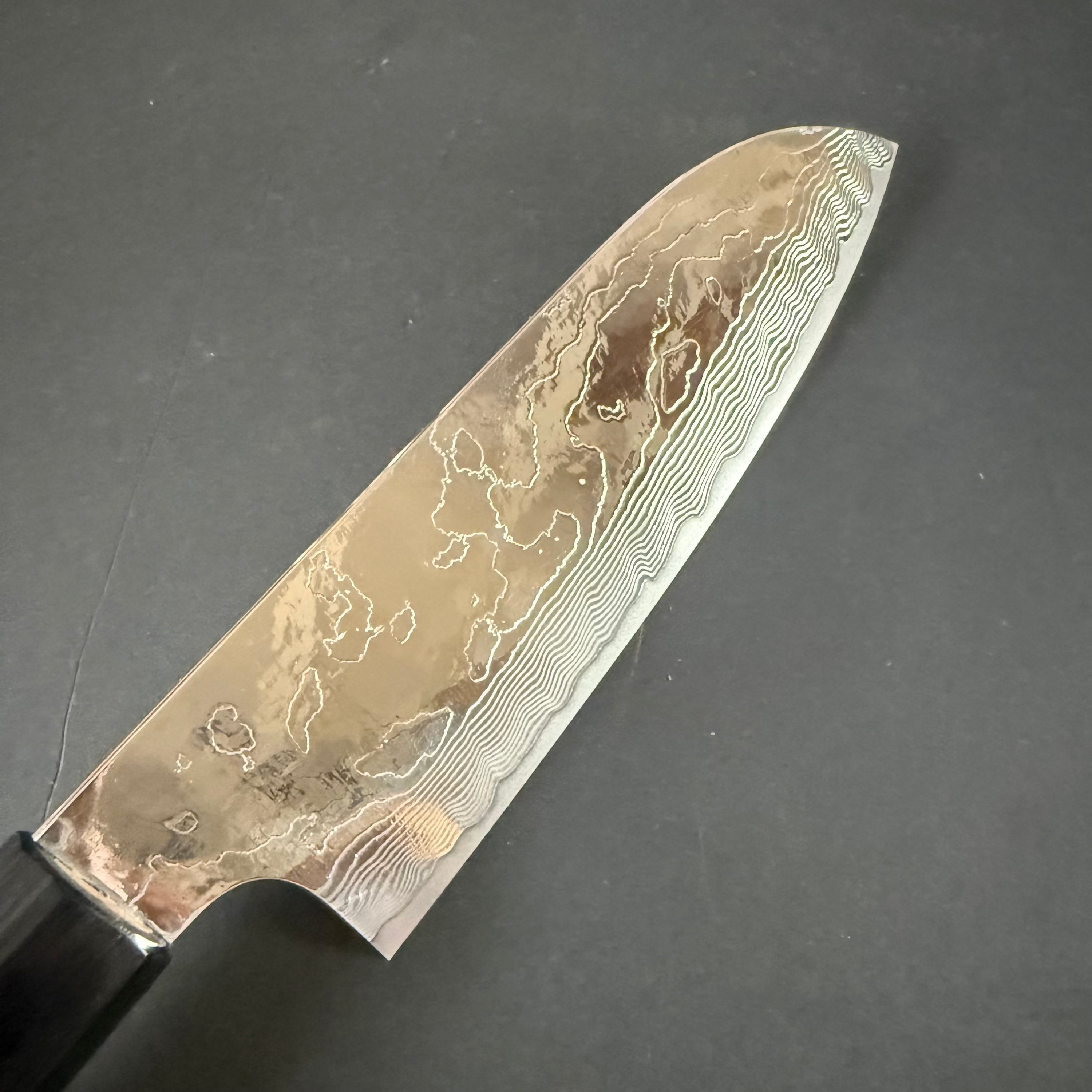 Santoku knife, VG10 stainless steel, damascus finish - Katayama Yuta