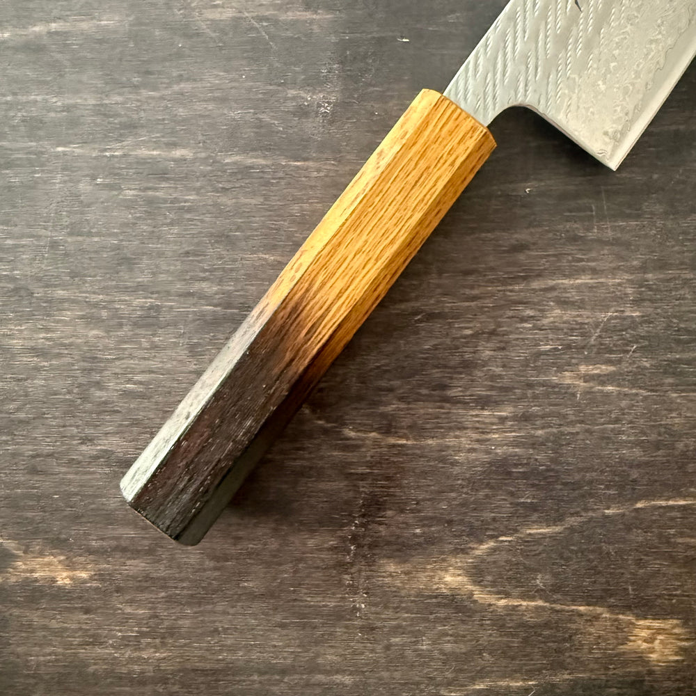 Santoku knife, Aus10 Stainless Steel, Nawame Damascus Tsuchime finish - Tsunehisa