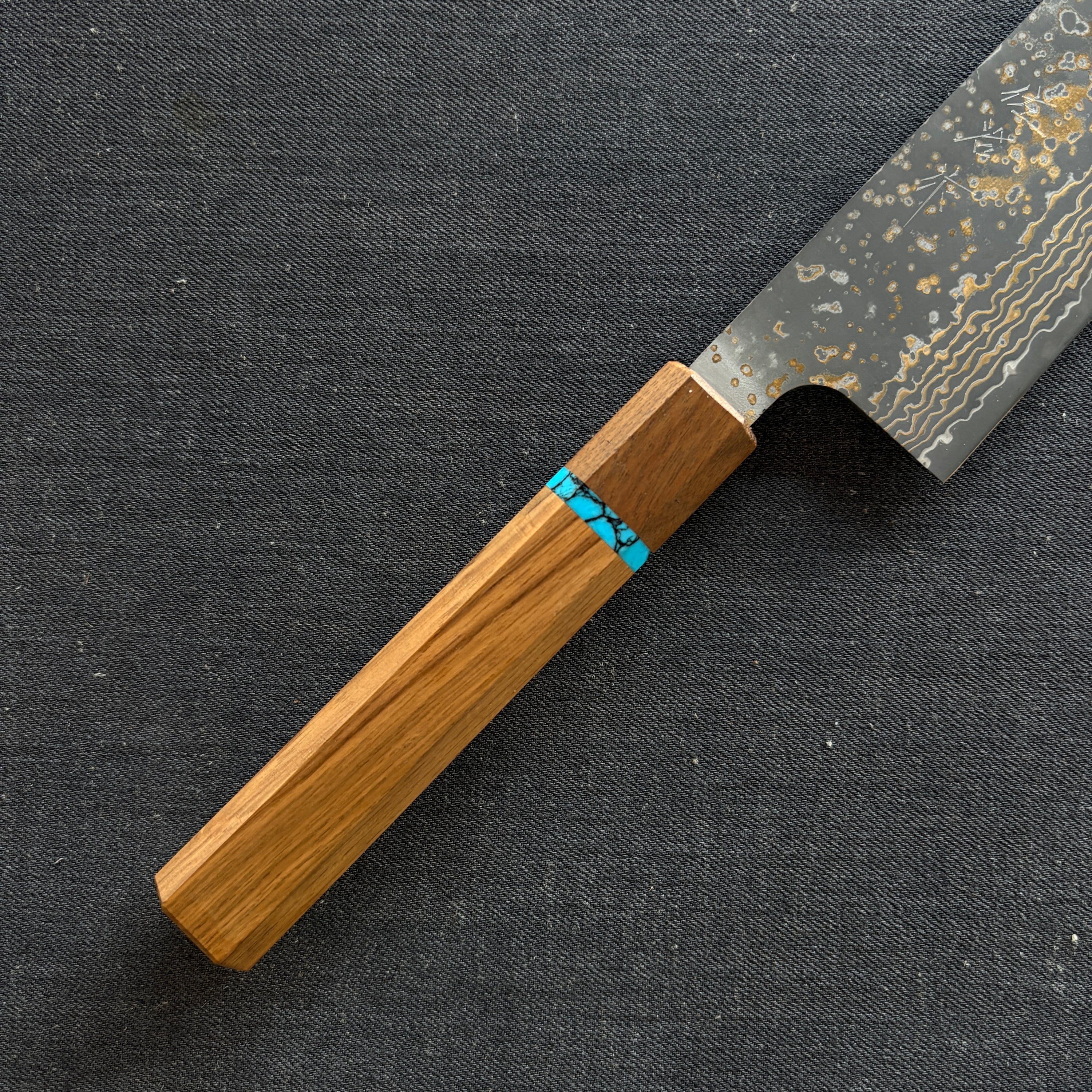 Gyuto knife, VG10 Stainless Steel, Coloured Damascus finish - Saji