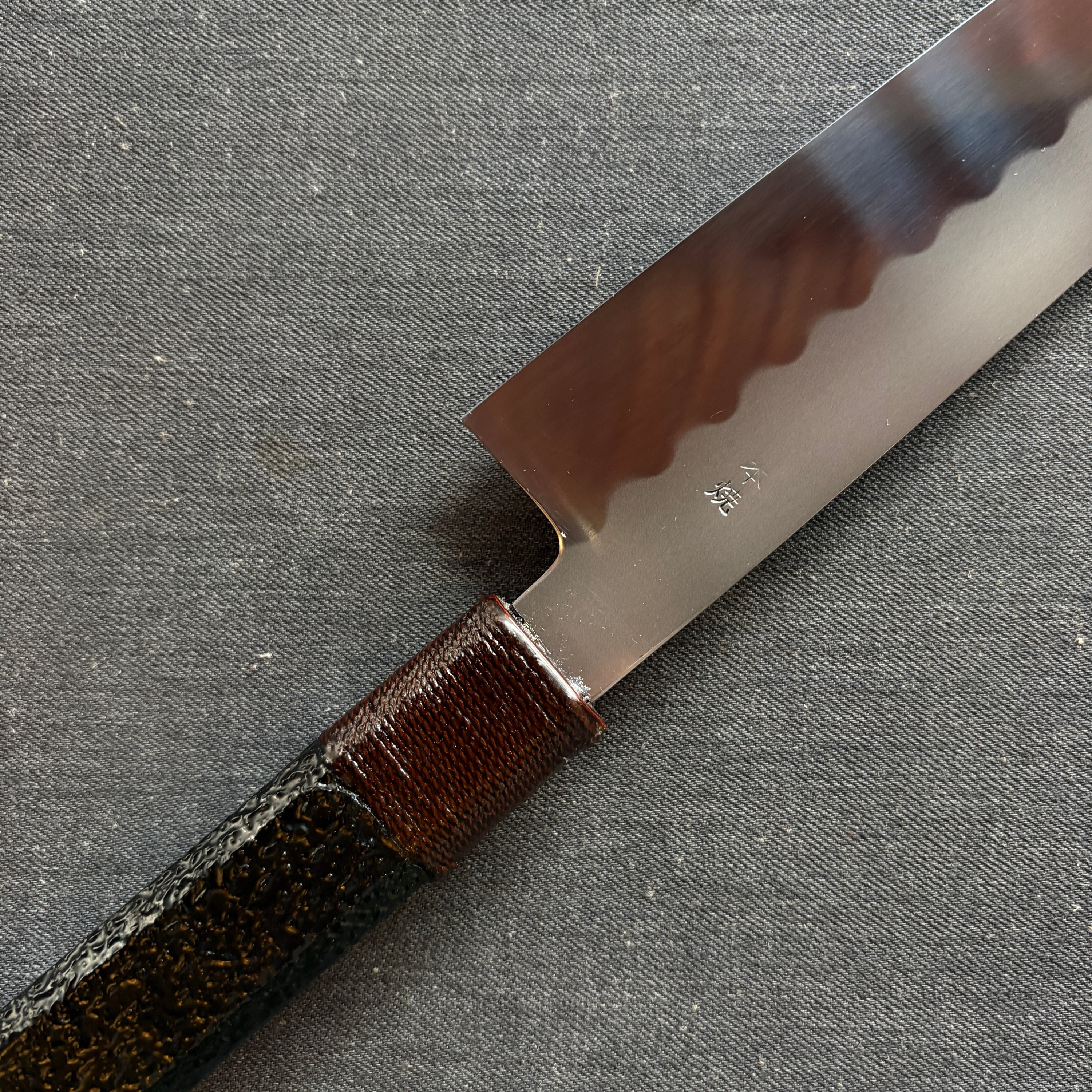 Honyaki Gyuto knife, Shirogami 3 Carbon steel, mirror polish finish - Ikeda