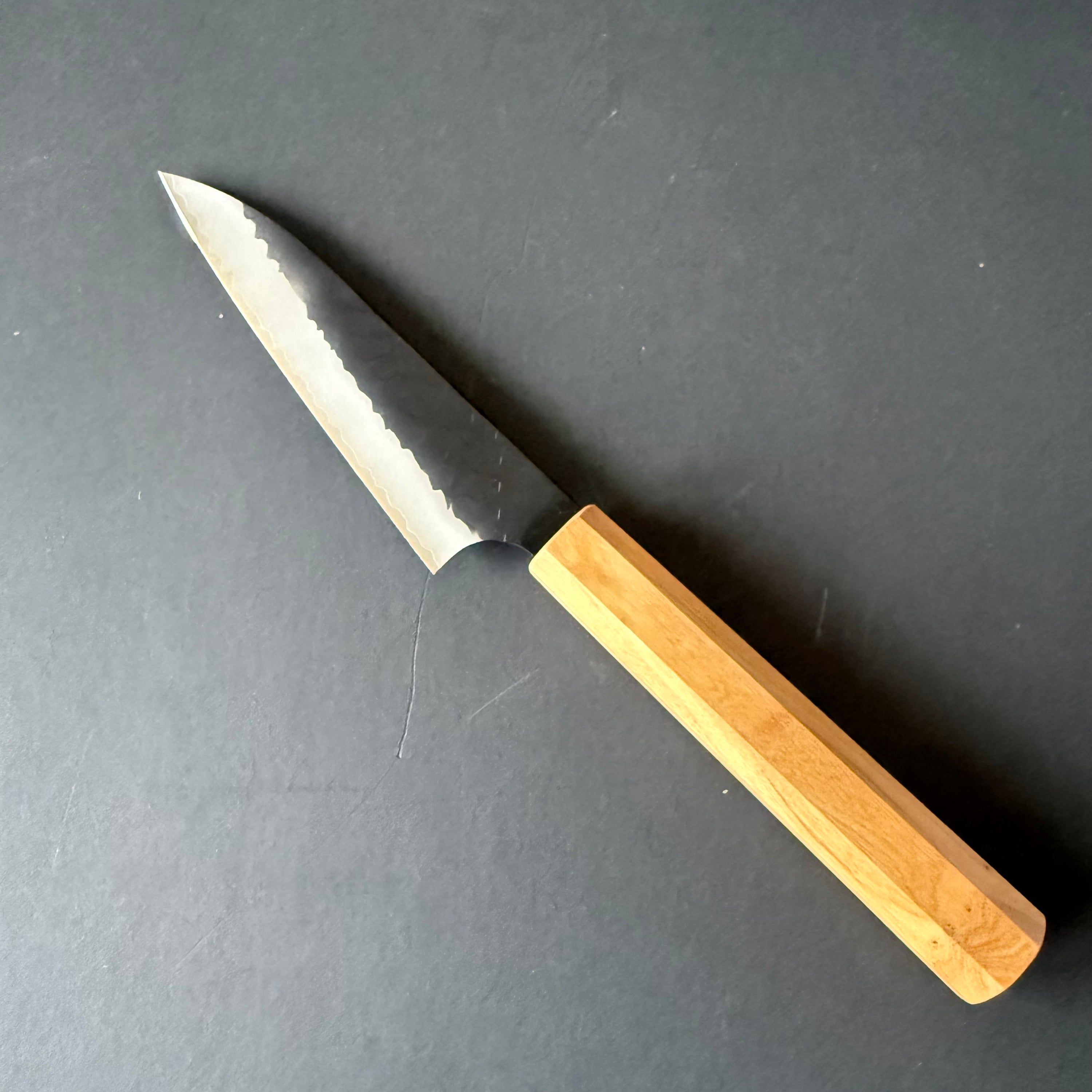 Petty knife, SG2 powder steel, Kurouchi and Tsuchime finish - Nigara