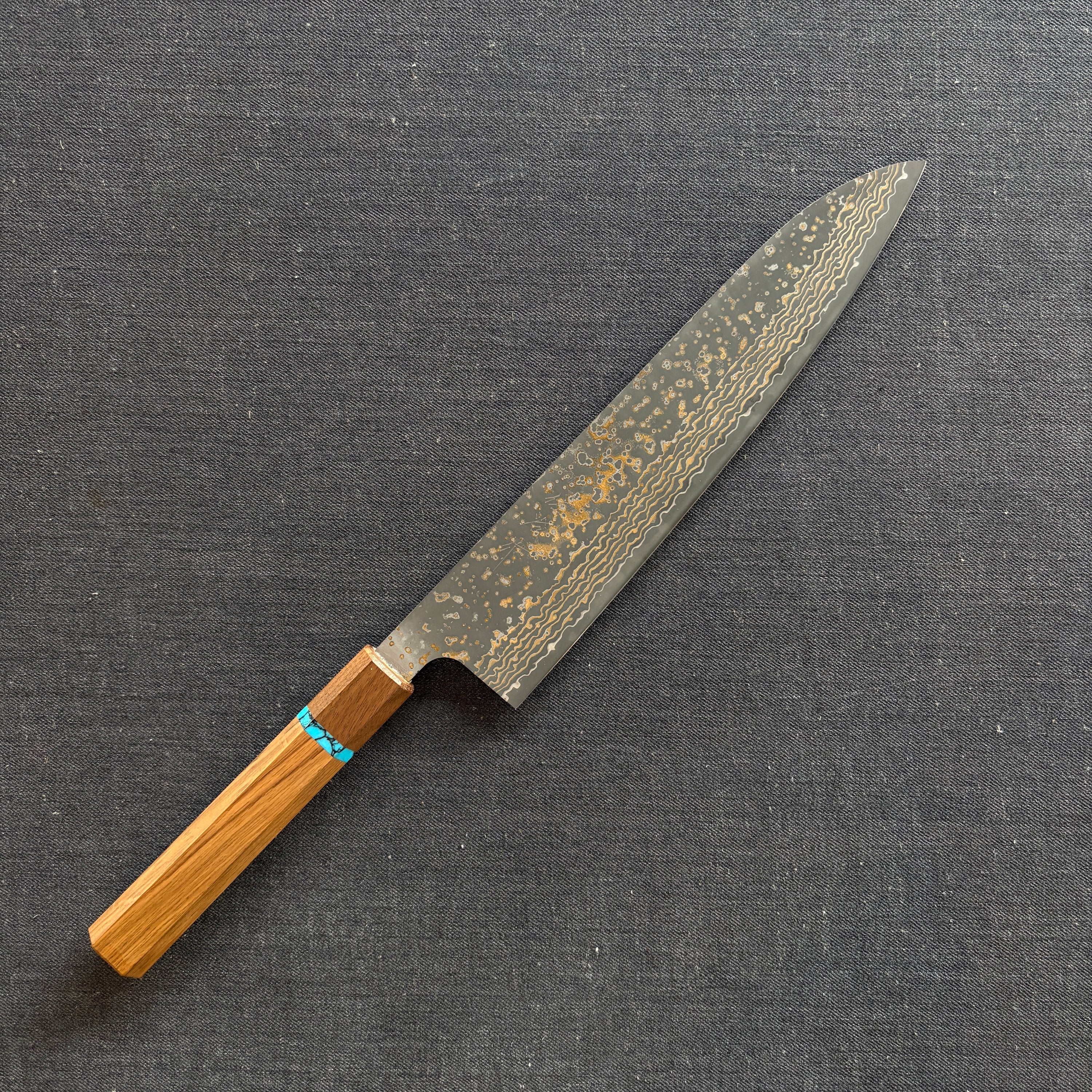 Gyuto knife, VG10 Stainless Steel, Coloured Damascus finish - Saji