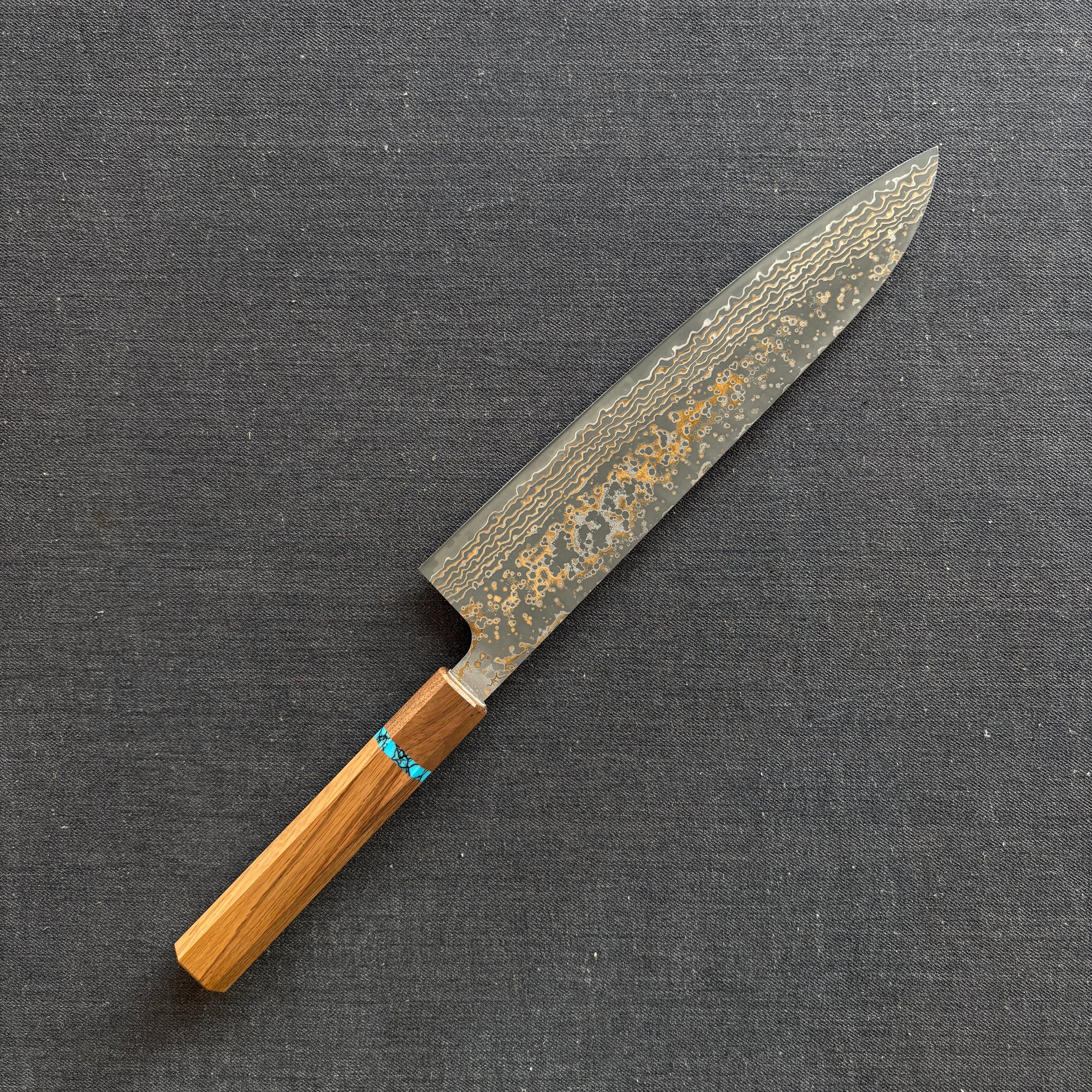 Gyuto knife, VG10 Stainless Steel, Coloured Damascus finish - Saji