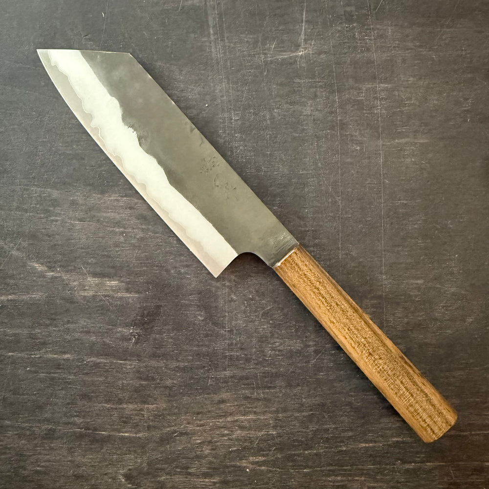 Bunka knife, Aogami Super carbon steel with Stainless Steel cladding, Kurouchi finish - Kenshiro Hatono