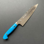 Gyuto  Knife, Senko SG2 Powder Steel, Tsuchime Finish, Western style Turquoise handle - Yu Kurosaki