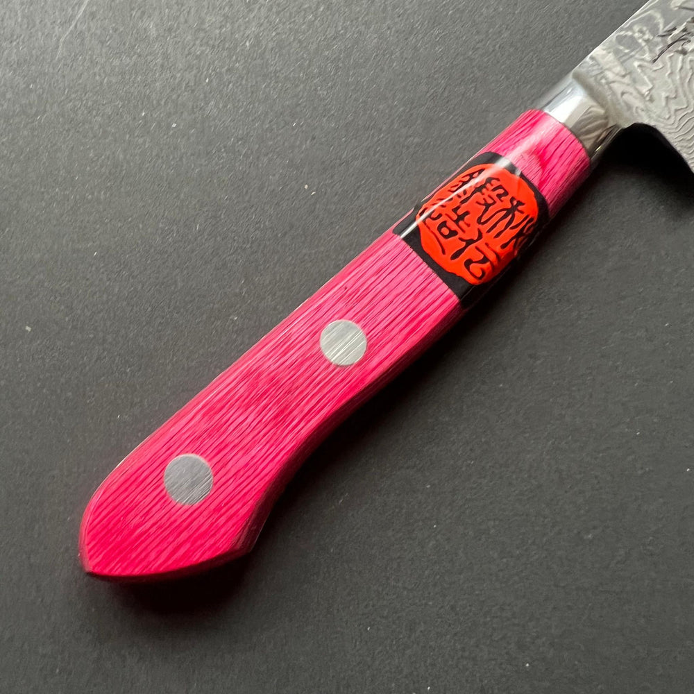 Petty knife, SG2 powder steel, Damascus finish, Western style handle - Shigeki Tanaka