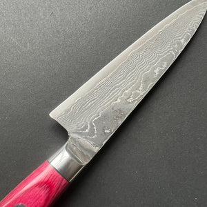 Petty knife, SG2 powder steel, Damascus finish, Western style handle - Shigeki Tanaka
