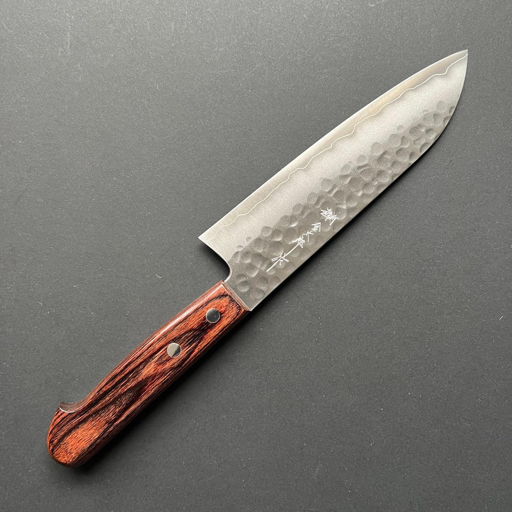 Santoku knife, Ginsan stainless steel, Tsuchime finish - Kato