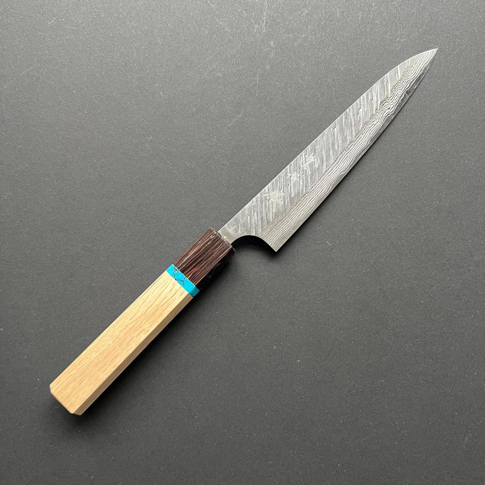 Petty knife, VG10 Stainless steel, tsuchime finish, Oak handle - Yu Kurosaki