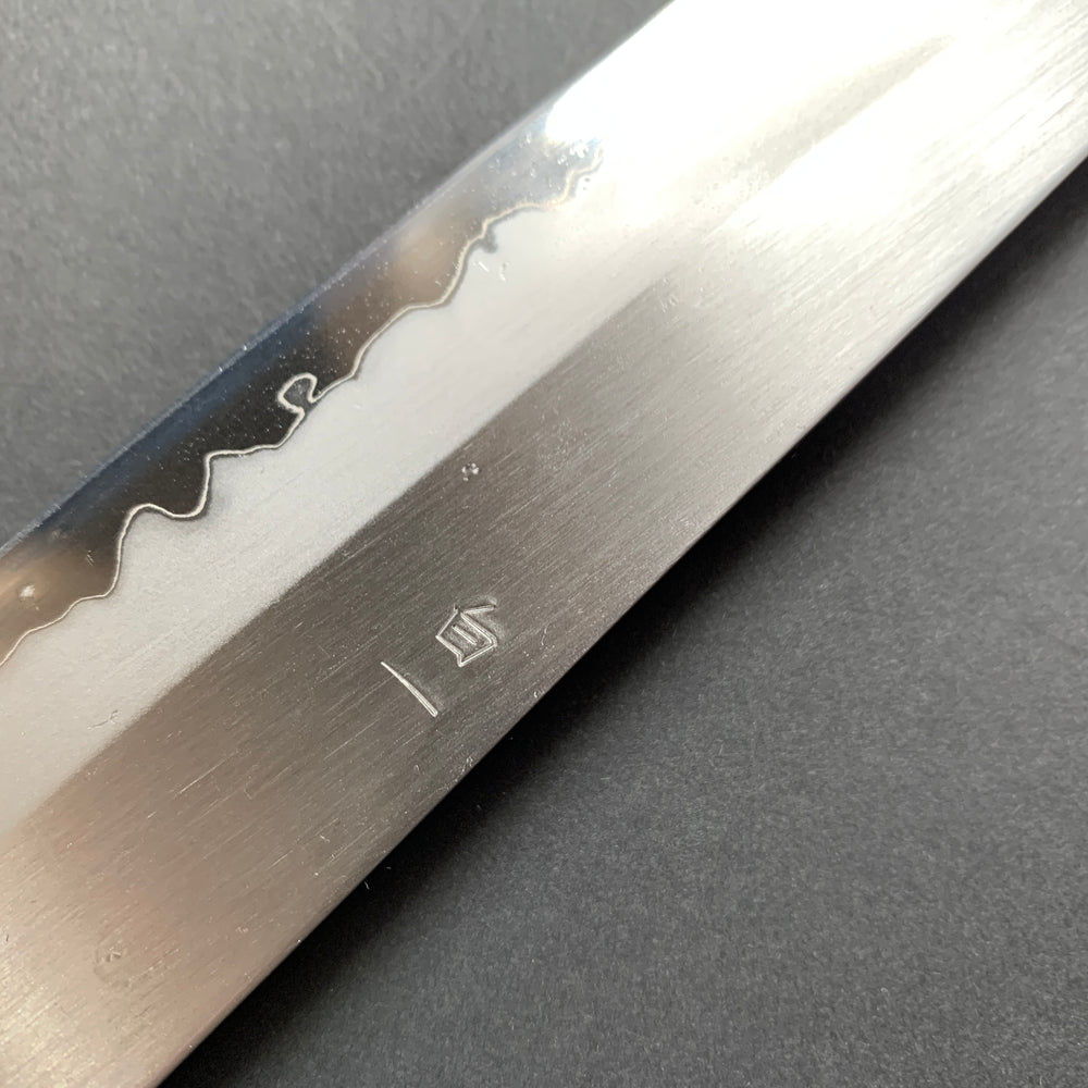 Sujihiki knife, Shirogami 1 with stainless steel cladding, Polished finish - Tsunehisa