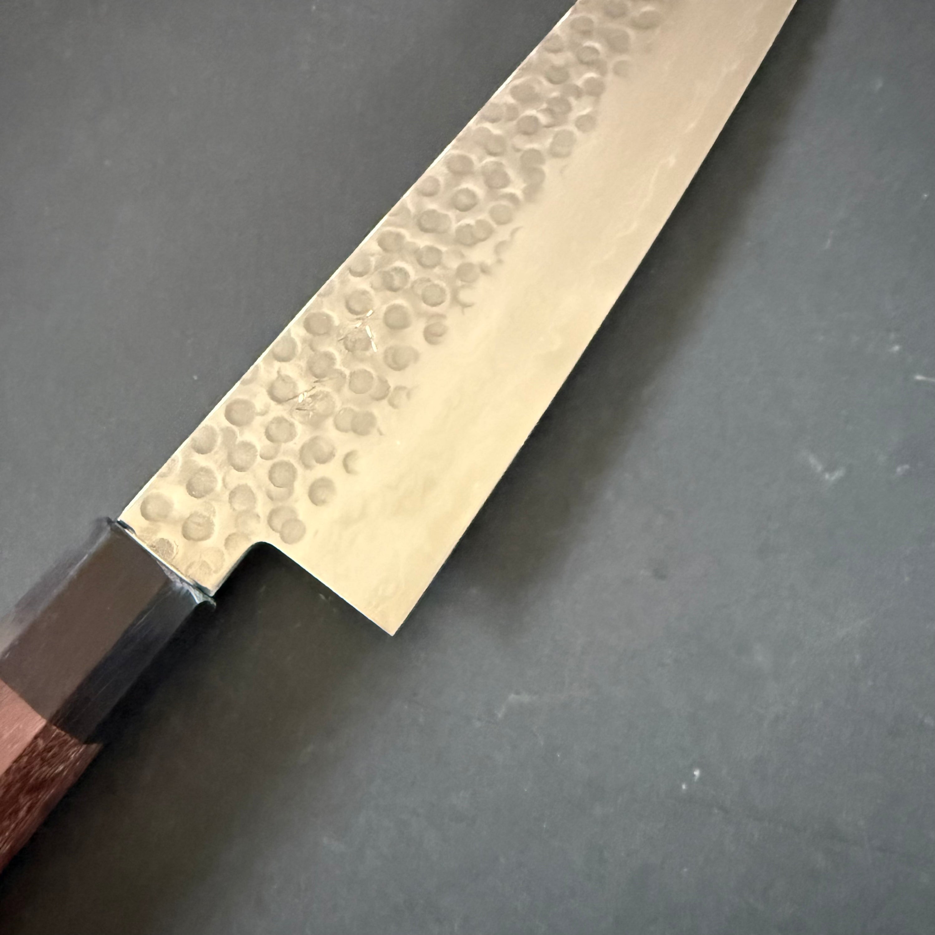 Gyuto knife, AUS10, tsuchime damascus finish, octagonal handle - Ohishi