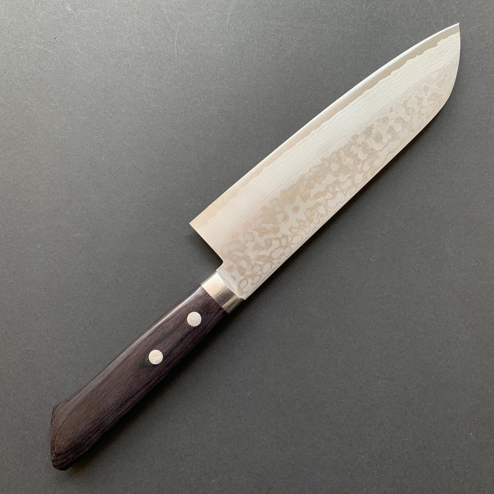 Santoku knife, VG10 stainless steel, Damascus finish, black handle - Miki Hamono