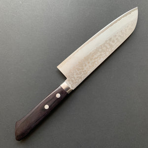 Santoku knife, VG10 stainless steel, Damascus finish, black handle - Miki Hamono