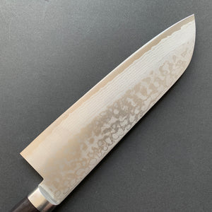 Santoku knife, VG10 stainless steel, Damascus finish, black handle - Miki Hamono