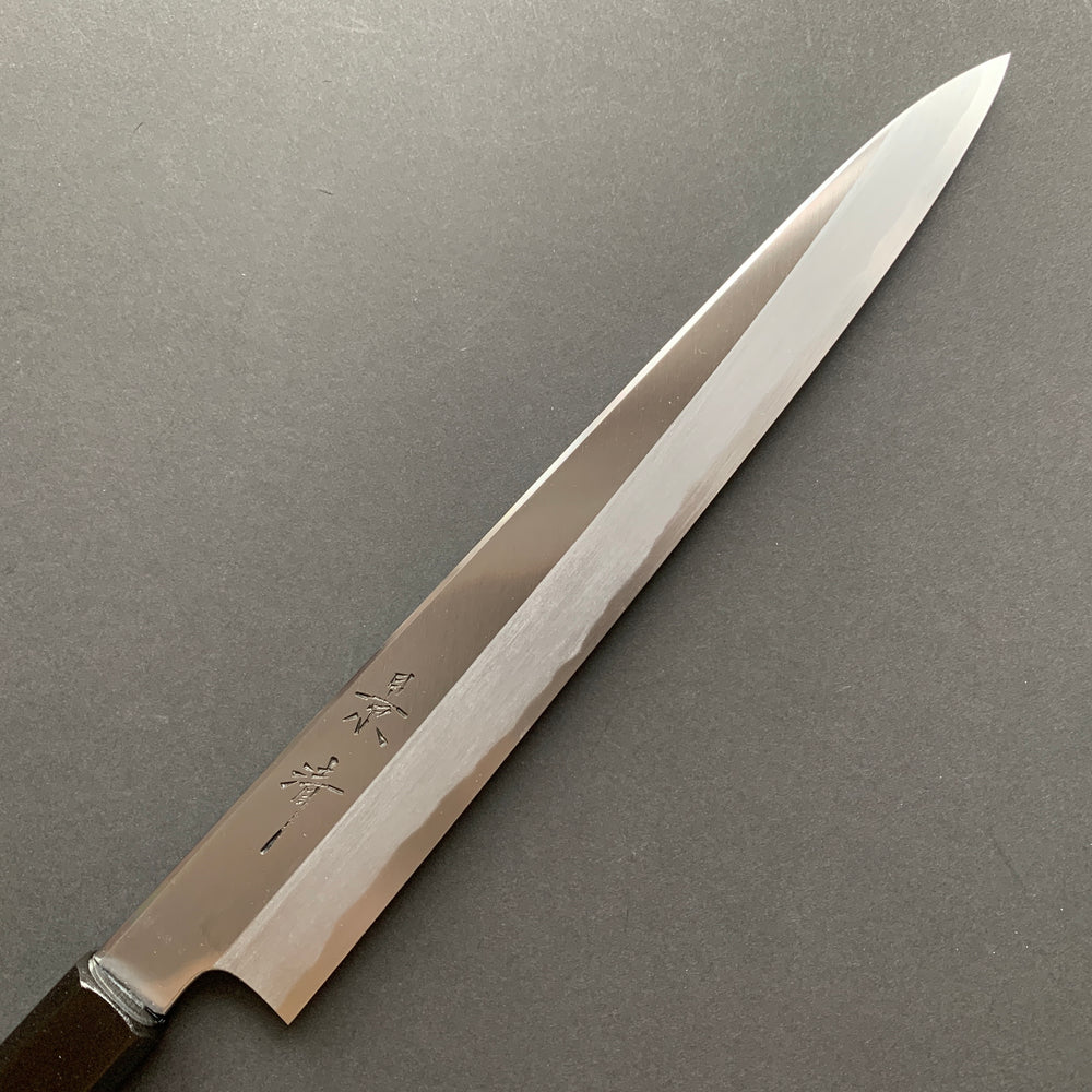 Sujihiki knife, Shirogami 2 carbon steel, traditional kasumi finish - Kagekiyo