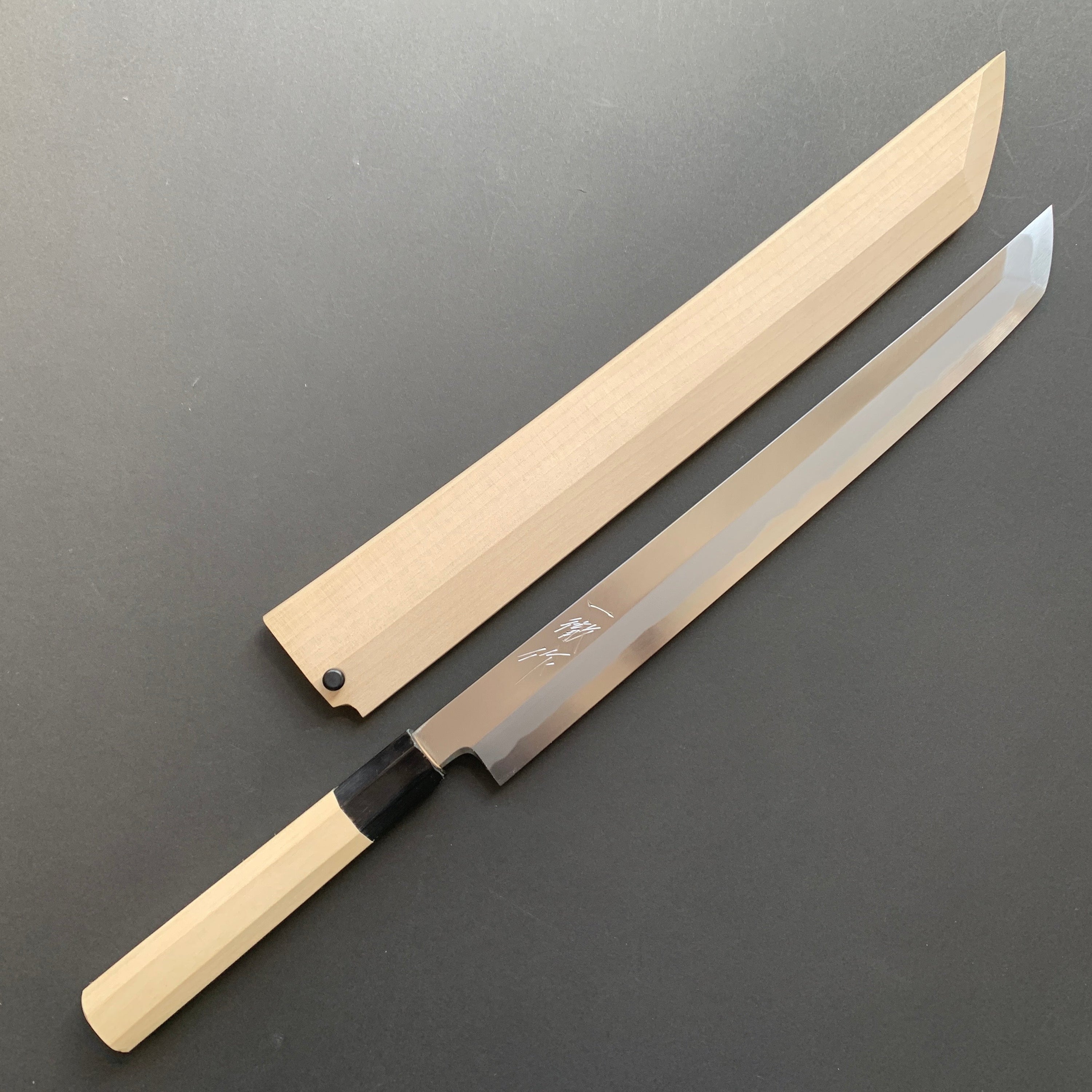 Sakimaru Takobiki knife, Shirogami 2 carbon steel, polished finish - Ittetsu
