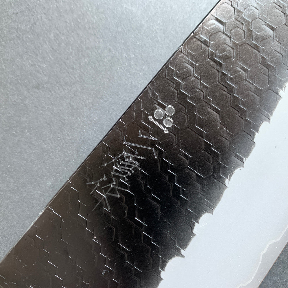 Kiritsuke Gyuto knife, SG2 powder steel, Kurouchi and Tsuchime finish, Turquoise handle - Nigara