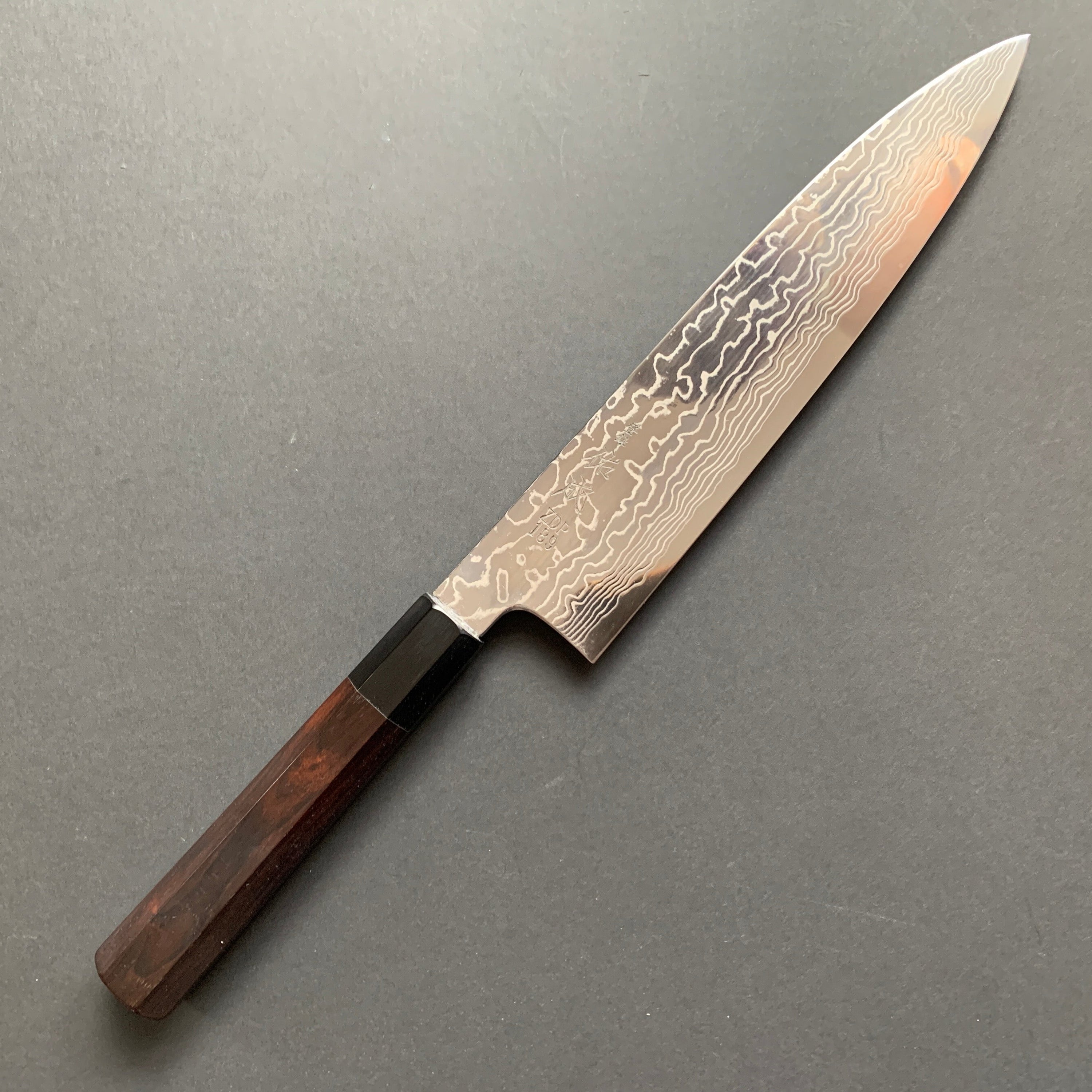 Gyuto knife, ZDP189 powder steel, damascus finish - Sukenari
