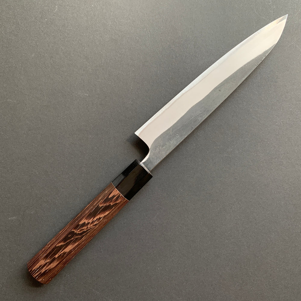 Petty knife, Shirogami 2 carbon steel with Stainless Steel cladding, Kurouchi finish, Kurokaze range - Hatsukokoro