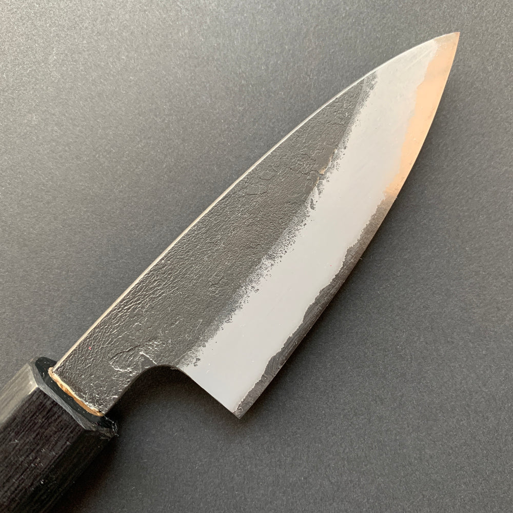 Paring knife, Aogami Super with stainless steel cladding, Kurouchi Nashiji finish - Mutsumi Hinoura