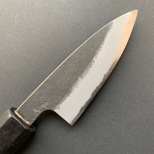 Paring knife, Aogami Super with stainless steel cladding, Kurouchi Nashiji finish - Mutsumi Hinoura